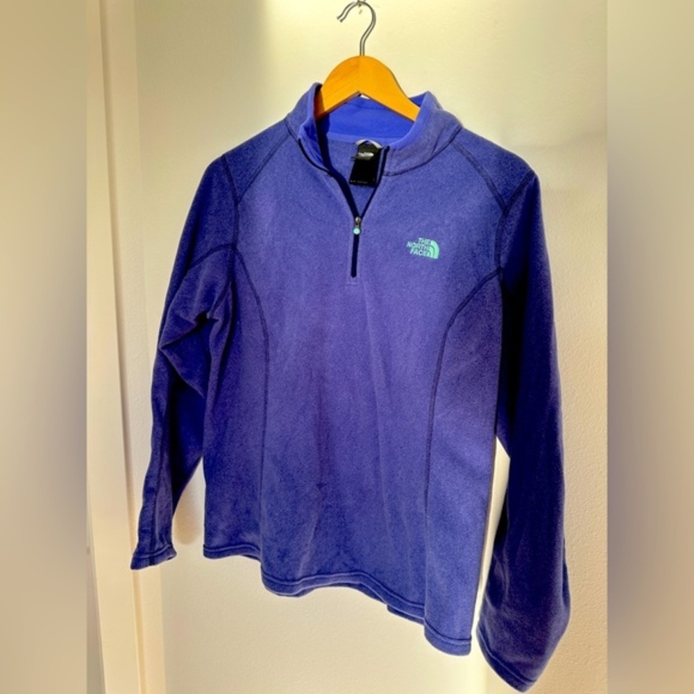 North face large  purple fleece zip pullover.